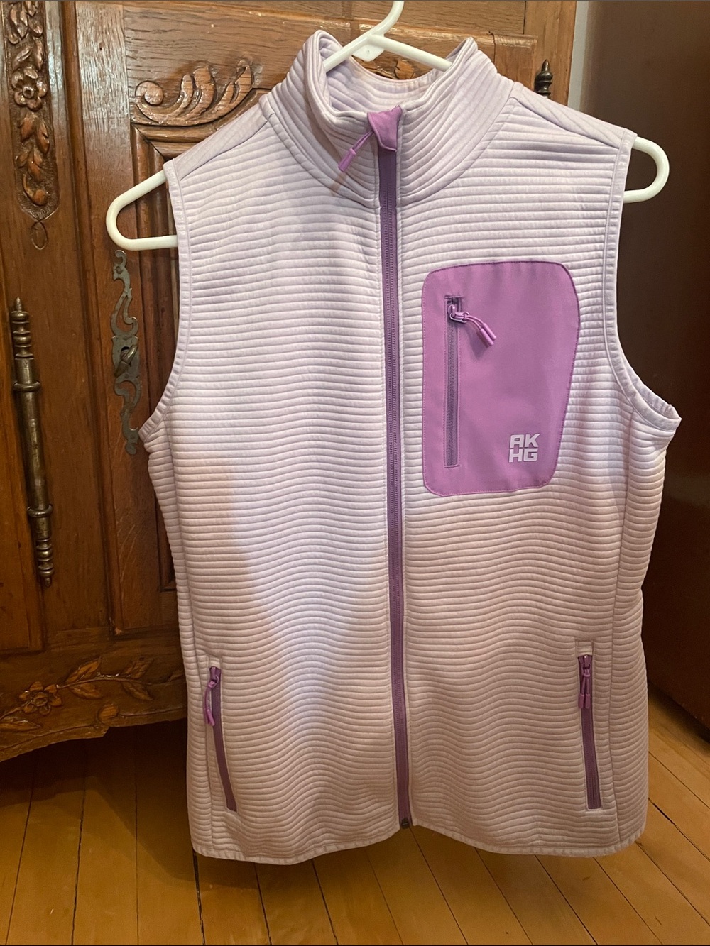 AK HG Lilac Quilted Zip-Up Vest